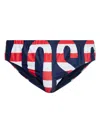 Moschino Elastic Waist Swimming Trunks In Blau