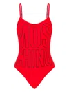 Moschino Costume Intero In Lycra Stampato In Red