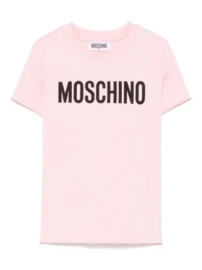 Moschino Kids' Logo-print T-shirt In 粉色