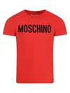 Moschino Open-necked Black Shirt In 红色