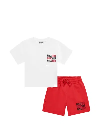 Moschino Kids' Logo-print T-shirt And Shorts Set In White