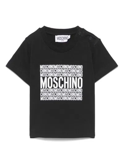 Moschino Babies' Logo-print T-shirt In Black