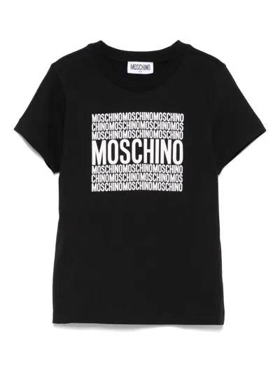 Moschino Kids' Logo-print T-shirt In Black