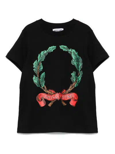Moschino Kids' Logo-print T-shirt In Black