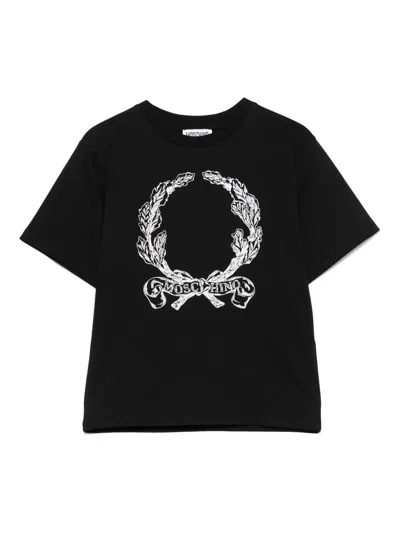 Moschino Kids' Logo-print T-shirt In Black
