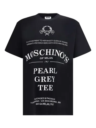 Printed Organic Cotton Jersey T-shirt In Black from MOSCHINO