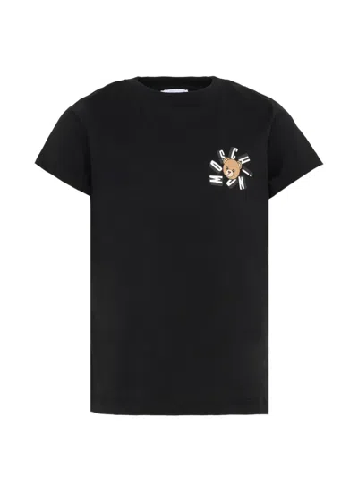 Moschino Kids' Logo-print T-shirt In Black