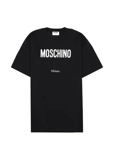 Moschino Logo Crew Neck Short Sleeves T Shirt In Blue