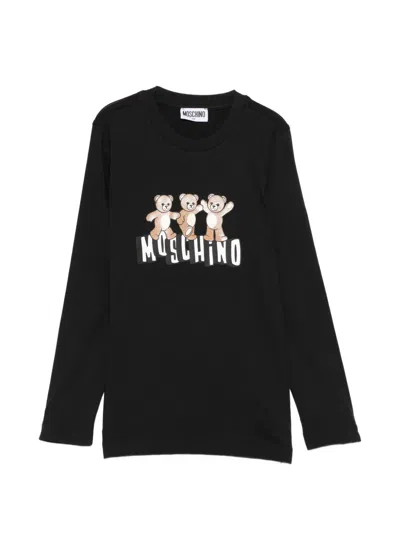 Moschino Kids' Logo-print T-shirt In Black