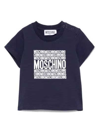 Moschino Babies' Logo-print T-shirt In Blue