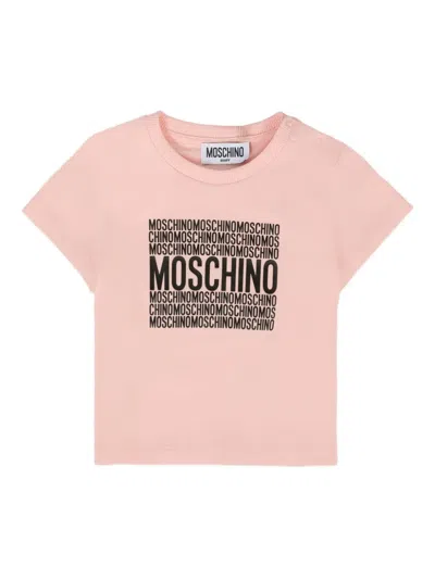 Moschino Babies' Logo-print T-shirt In Neutral