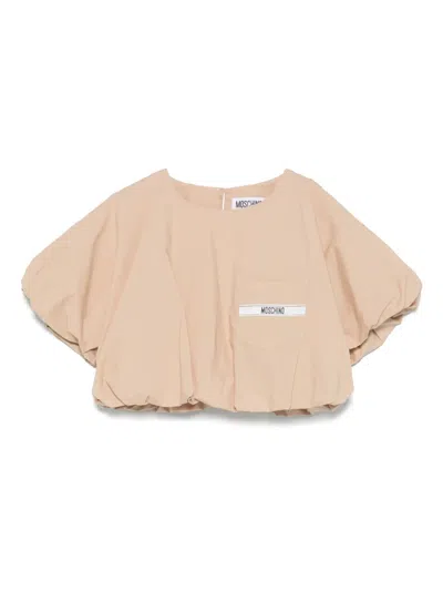 Moschino Kids' Logo-print T-shirt In Neutrals
