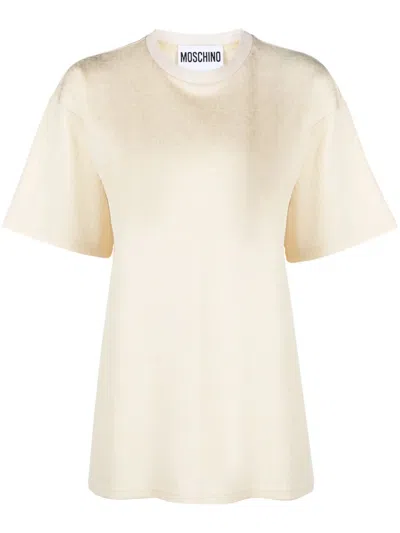 Moschino Logo-print T-shirt In Neutrals