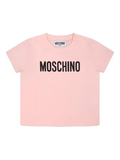 Moschino Babies' Logo-print T-shirt In Pink