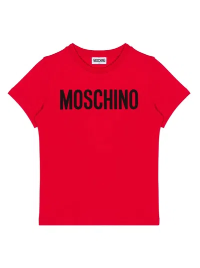 Moschino Kids' Logo Print T-shirt In Red