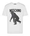 Moschino T-shirt Chimpanzee Print In Yellow