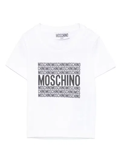 Moschino Babies' Logo-print T-shirt In White