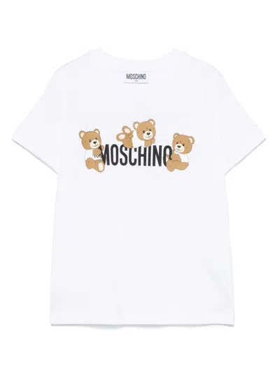 Moschino Kids' Logo-print T-shirt In White