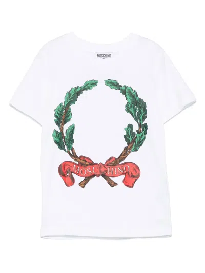 Moschino Kids' Logo-print T-shirt In White