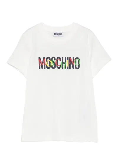 Moschino Kids' Logo-print T-shirt In White