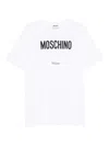 Moschino Cotton T-shirt With Contrasting Logo Detail In White