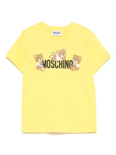 Moschino Kids' Logo-print T-shirt In Yellow