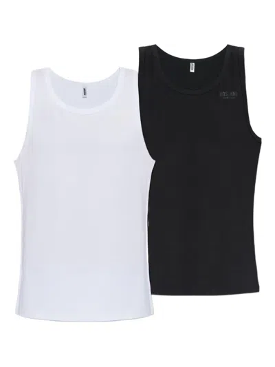 Moschino Logo-print Tank Top (pack Of Two) In White