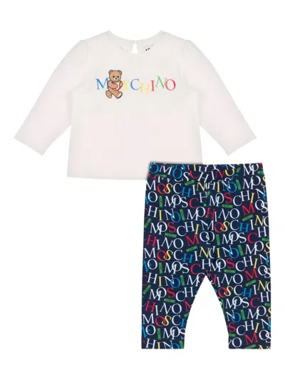 Moschino Babies' Logo-print Top And Leggings Set In Multi