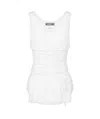 Moschino Stretch Cotton Tank Top With Laces In White