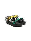Moschino Logo-print Touch-strap Sandals In Black