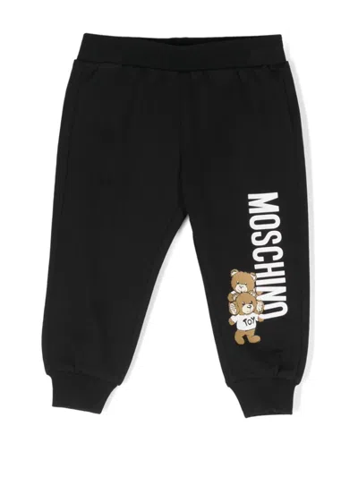 Moschino Babies' Logo-print Track Pants In Black
