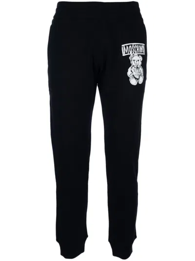 MOSCHINO LOGO-PRINT TRACK PANTS