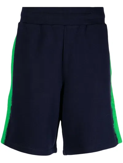 Moschino Logo-print Track Shorts In Blau