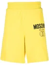 Moschino Logo-print Track Shorts In Yellow