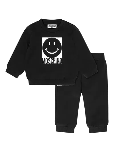 Moschino Babies' Logo-print Tracksuit In Black