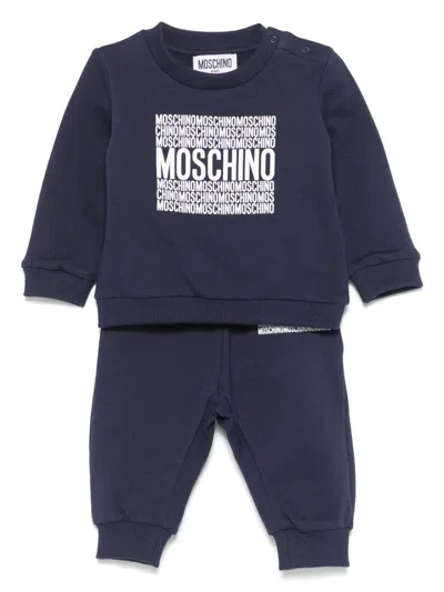 Moschino Babies' Logo-print Tracksuit In Blue