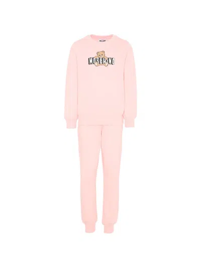 Moschino Kids' Logo-print Tracksuit In Pink