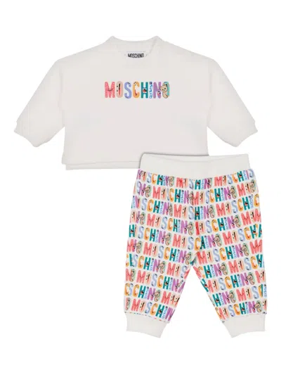 Moschino Babies' Logo-print Tracksuit Set In White