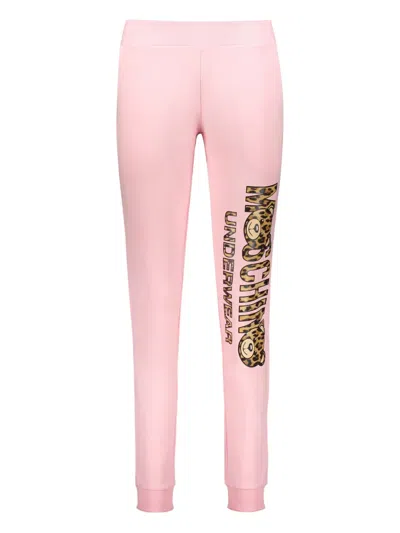 Moschino Logo-print Trousers In Pink