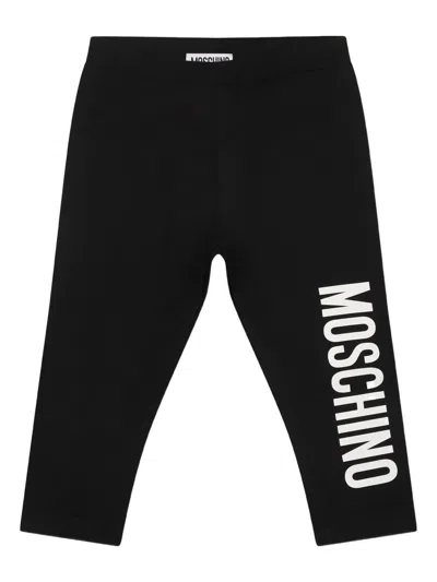 Moschino Babies' Logo-print Trousers In Black
