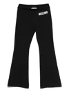 Moschino Black Leggings For Girl With Logo In Black
