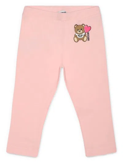 Moschino Babies' Logo-print Trousers In Pink