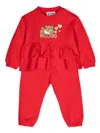 Moschino Logo-print Trousers Set In Red