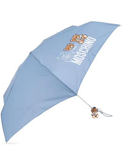 Moschino Logo-print Umbrella In Blue