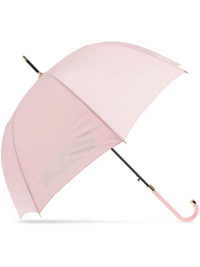 Moschino Logo-print Umbrella In Pink