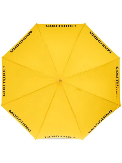 Moschino Logo-print Umbrella In Yellow