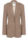 Moschino Logo Print Virgin Wool Blazer In Nude