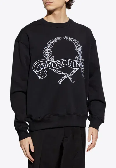 MOSCHINO LOGO-PRINTED CREWNECK SWEATSHIRT