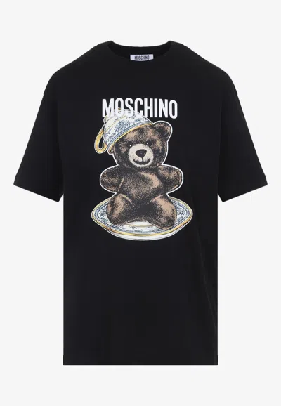 MOSCHINO LOGO-PRINTED CREWNECK T-SHIRT