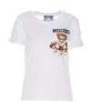 Moschino Teddy Bead Detailed Crewneck T-shirt In White